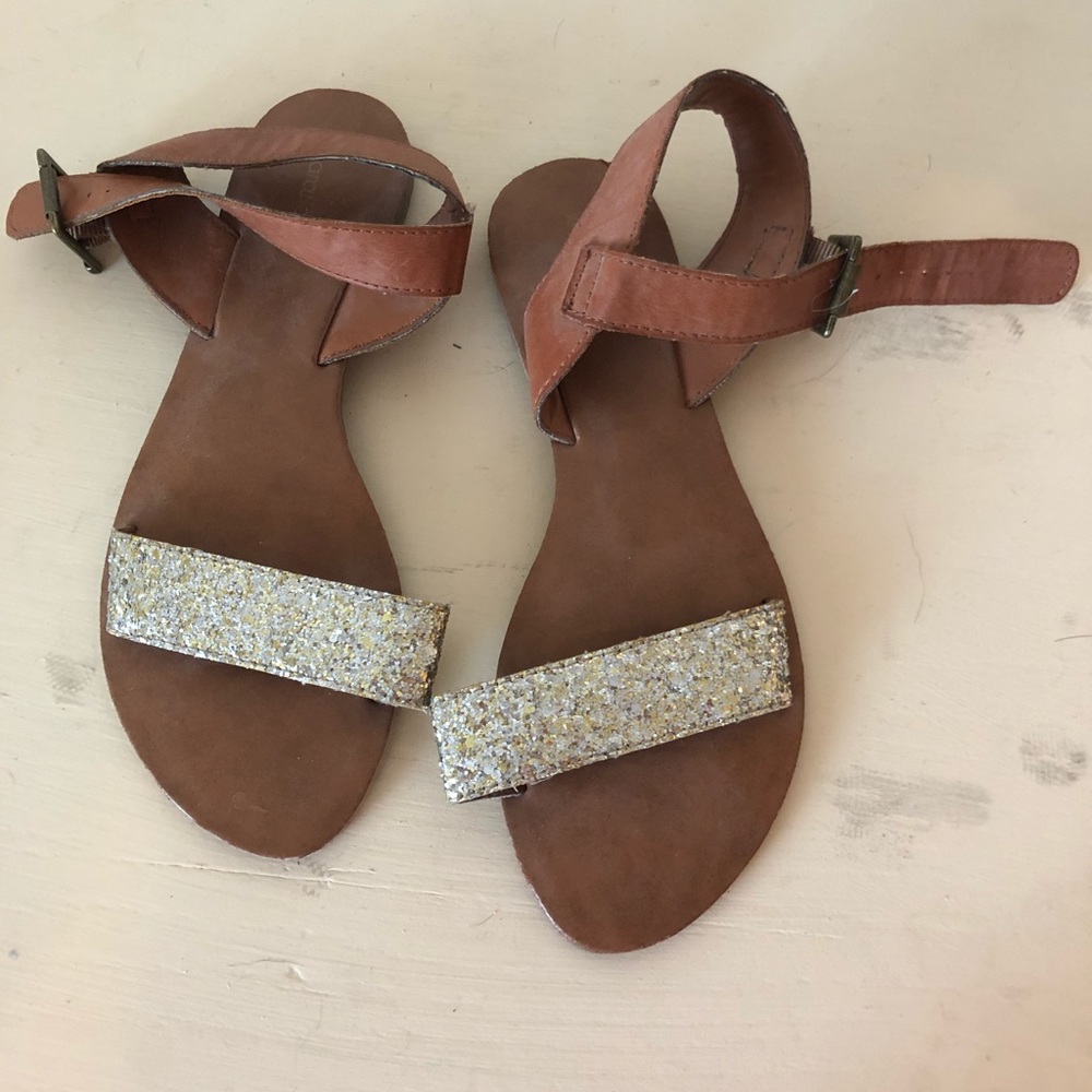 Tan and Gold Sandals